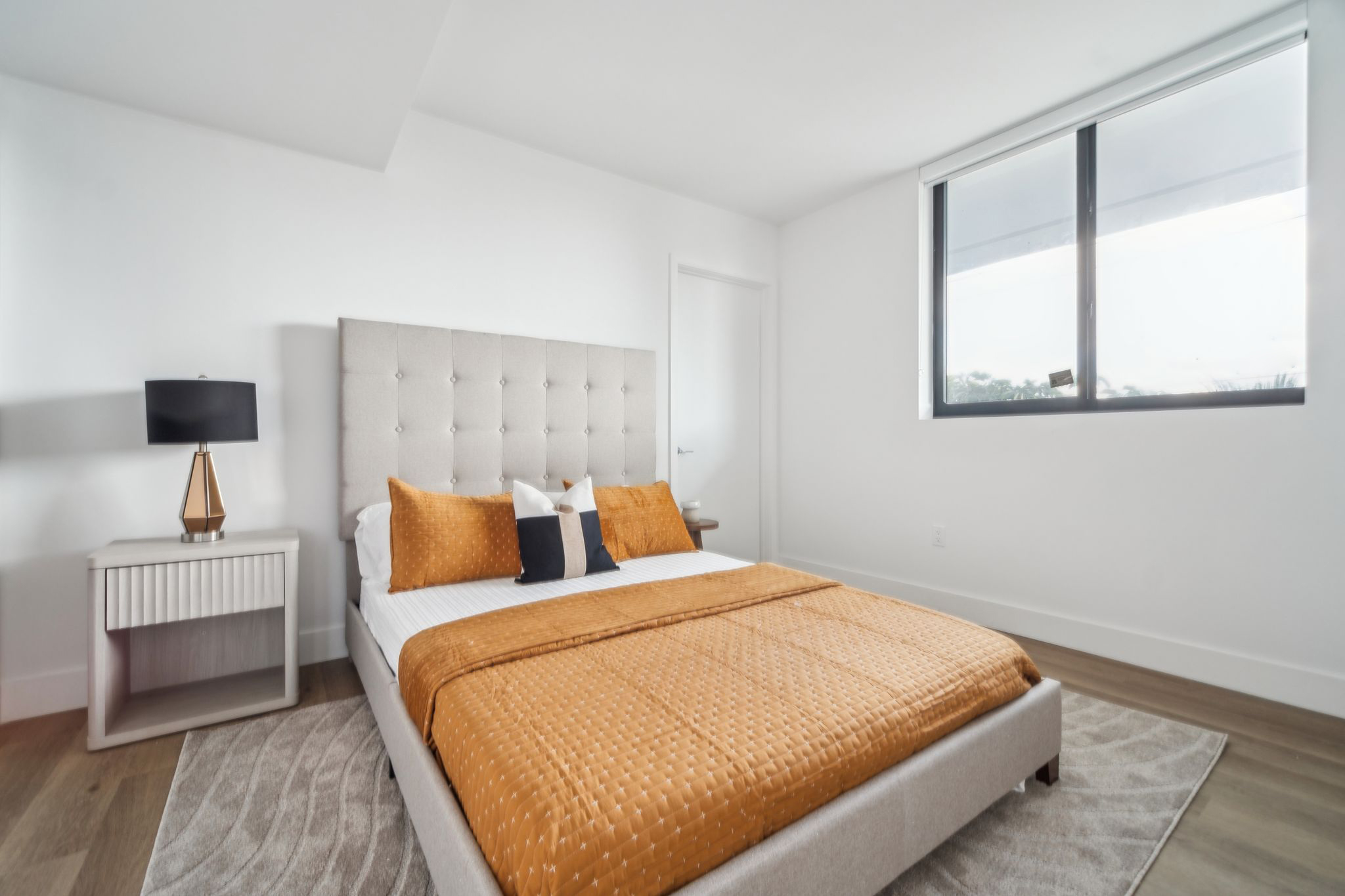 Bedroom in one of Revv's luxury apartments in Hollywood, FL